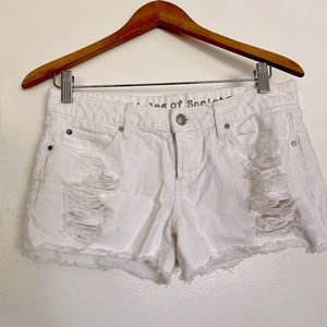 Articles of Society white distressed shorts